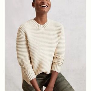 Varley Talbert Sweater Anthropologie Ribbed Sweater Oversized Size XS Ivory